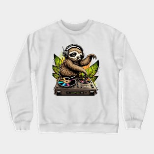 Cute Sloth DJ Crewneck Sweatshirt